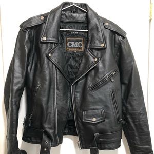 Vintage 90’s CMC leather motorcycle jacket.
